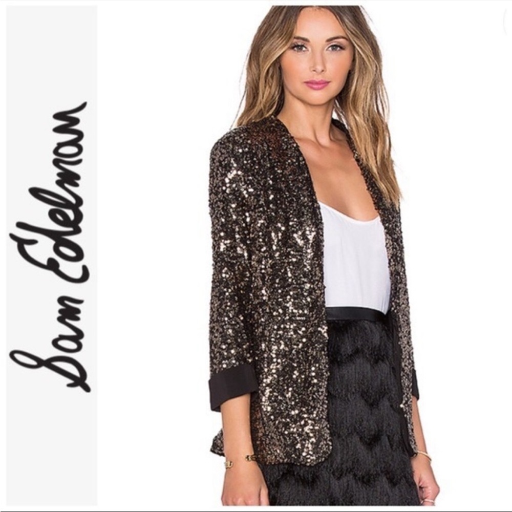 Sam Edelman Gold Sequined Blazer